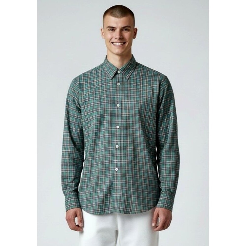 UNTUCKit NWT mens green yellow plaid long sleeve shirt Noranti XXL quiet luxury